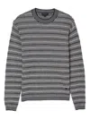 Emporio Armani Mens Navy French Oak Cabk Patterned Crewneck Knitted-wool Jumper