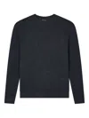 Emporio Armani Virgin Wool Jumper With Embossed Jacquard Pattern In Blue