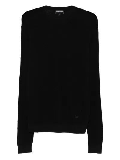 Emporio Armani Round Neck Sweater Clothing In Black