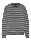 Emporio Armani Mens Navy French Oak Cabk Patterned Crewneck Knitted-wool Jumper In Gray