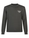 Emporio Armani Logo-embroidered Wool Sweater In Green