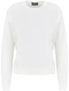 Emporio Armani Wool Crewneck Sweater In White