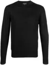 Emporio Armani Wool Crewneck Sweater In Black