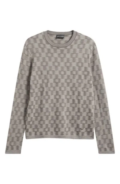 Emporio Armani Wool Crewneck Sweater In Grey