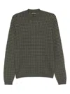 Emporio Armani Mens Squares 06k0 Embossed-pattern Crew-neck Regular-fit Wool Jumper Xxxl