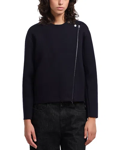 Emporio Armani Wool Double Knit Jacket In Black