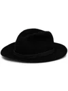 Emporio Armani Wool Fedora Hat In Black
