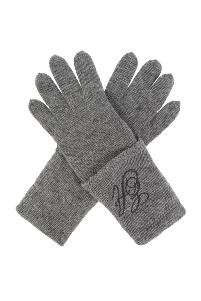 Emporio Armani Wool Gloves In Grey