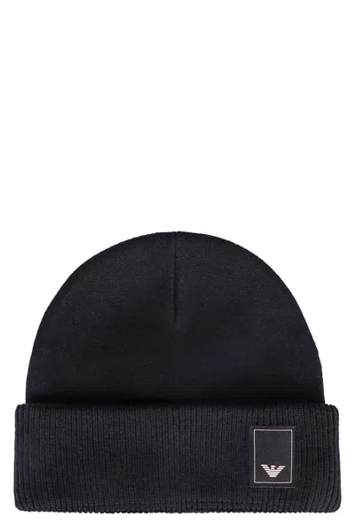 Emporio Armani Wool Hat In Blue