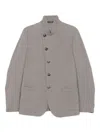 Emporio Armani Virgin Wool Blend Textured Fabric Jacket In Gray