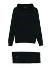 Emporio Armani Virgin Wool Trousers And Hoodie Set In Blue