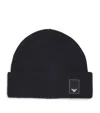 Emporio Armani Wool Logo-patch Beanie In Blue