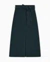 Emporio Armani Wool Long Skirt With Slit And Belt