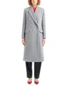 Emporio Armani Wool Melange Double Breasted Coat In Misty Grey