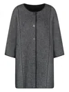 Emporio Armani Wool Midi Coat In Black