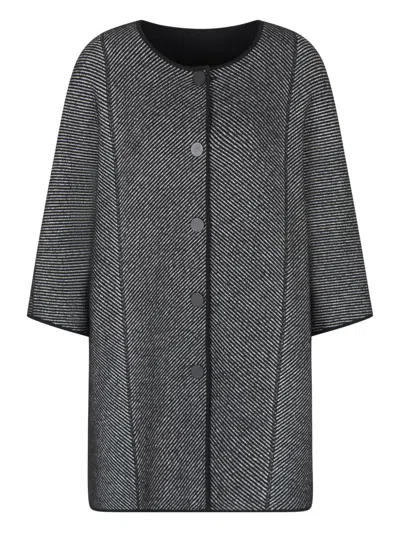 Emporio Armani Wool Midi Coat In Multi