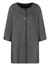 Emporio Armani Wool Midi Coat In Black