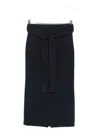 Emporio Armani Wool Midi Skirt In Black