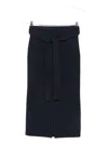 Emporio Armani Wool Midi Skirt In Black