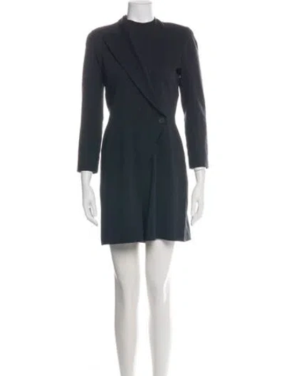 Pre-owned Emporio Armani Wool Mock Neck Jumpsuit In Gray