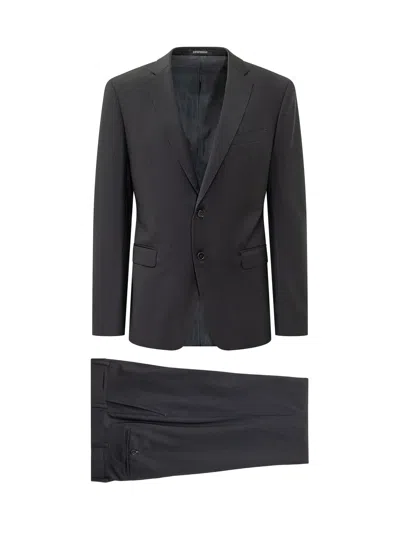 Emporio Armani Wool One-piece Gown In Black