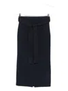 Emporio Armani Wool Pencil Skirt In Blue