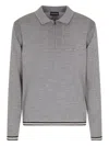 Emporio Armani Wool Polo Shirt In Gray