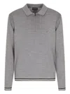 Emporio Armani Wool Polo Shirt In Gray