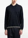 Emporio Armani Half Zip Polo Neck Sweater In Black