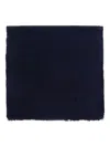 Emporio Armani Wool Scarf With Herringbone And Chevron Patterns In Blue