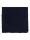 Emporio Armani Wool Scarf With Chevron Motif In Blue