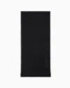 Emporio Armani Official Store Wool Scarf With Jacquard Logo Lettering In Black Logo