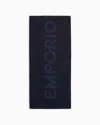 EMPORIO ARMANI WOOL SCARF WITH OVERSIZED LOGO