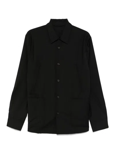 Emporio Armani Wool Shirt Jacket In Black