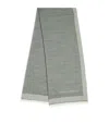 Emporio Armani Wool-silk Fringed Scarf In Green