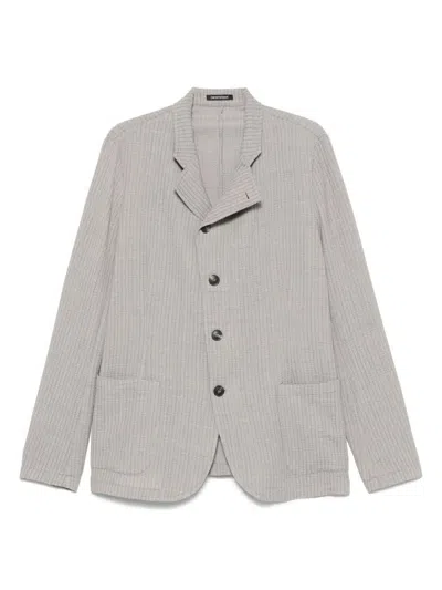 Emporio Armani Wool Single-breasted Blazer Jacket In Beige