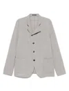 Emporio Armani Mens Beige Scuro Melange Chunky-knit Asymmetric Wool-blend Blazer In Beige