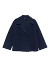 Emporio Armani Double-breasted Wool Jacket In Blue