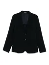 Emporio Armani Textured Finish Suit Jacket With Front Pockets In Blue