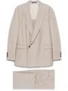 Emporio Armani Beige Wool Single-breasted Suit In Gray