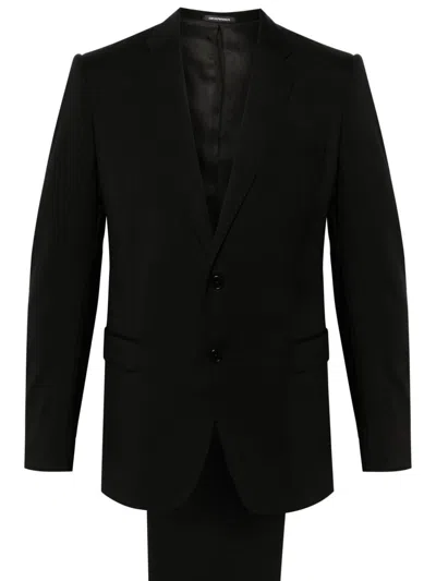 Emporio Armani Virgin Wool Single Breasted Suit Set In Multi