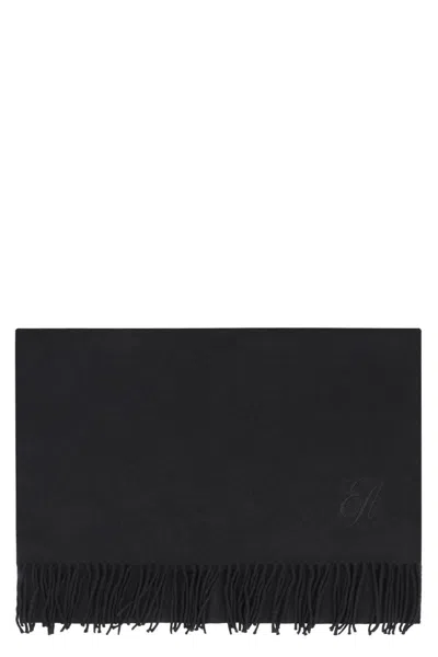 Emporio Armani Wool Stole In Black