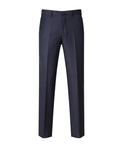 Emporio Armani Wool Straight-leg Trousers In Blue