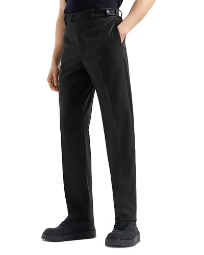 EMPORIO ARMANI WOOL STRETCH FLANNEL REGULAR FIT PANTS