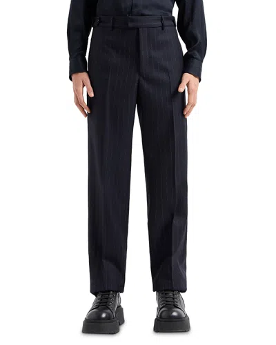 Emporio Armani Wool Stretch Stripe Regular Fit Pants