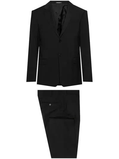 Emporio Armani Wool Suit In Black