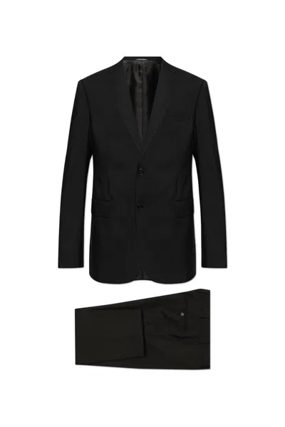 Emporio Armani Long-sleeved Suit Coat In Black