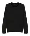 Emporio Armani Wool Blend Crewneck Sweater In Black