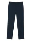 Emporio Armani Tailored Wool Trousers Featuring Adjustable Elements In Blue