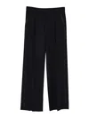 Emporio Armani Pleated Side-stripe Trousers In Black